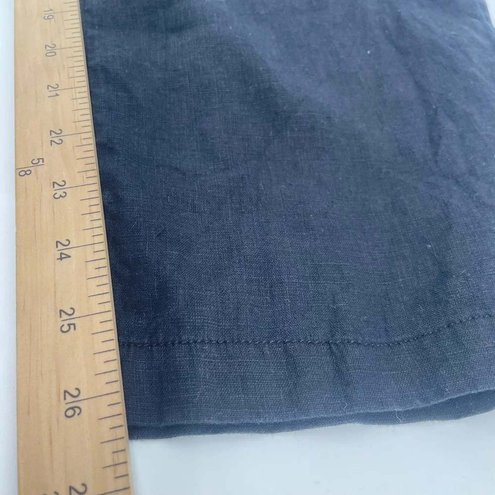 C&C‎ California Linen Pants Women XL Black Paperbag Waist Straight Leg Trousers